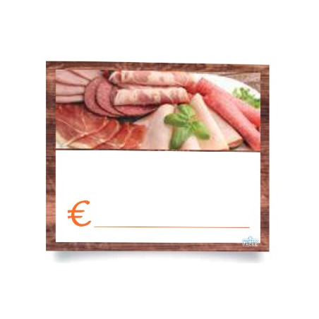 Segnaprezzo in PPL cancellabile 10pz con pennarello salumi 120x100