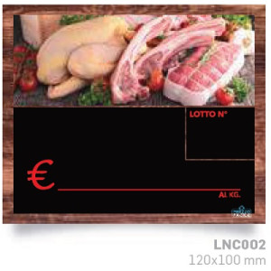 Segnaprezzo in PPL legno nero cancellabile 10pz con pennarello carne 120x100