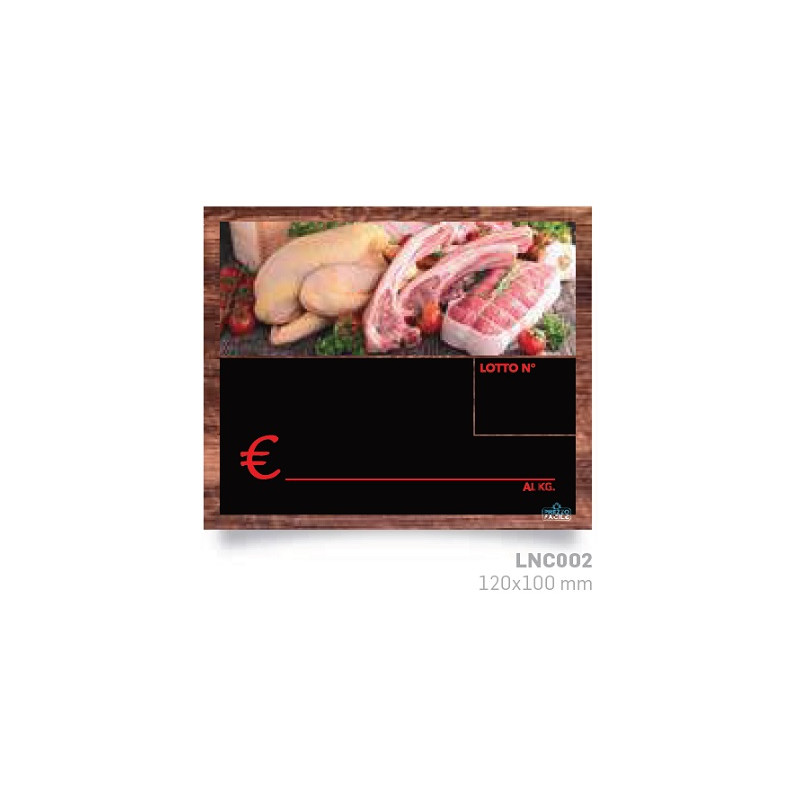Segnaprezzo in PPL legno nero cancellabile 10pz con pennarello carne 120x100