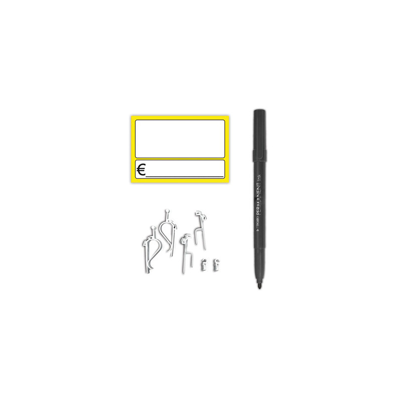 Segnaprezzo in PVC gen.+ago+tenaglia+pennarello 10pz x