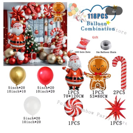 Set 118pz palloncini Natalizi