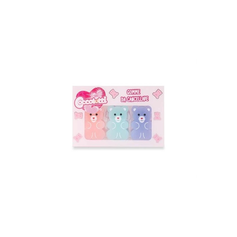 Set 3 gomme da cancellare Coccolotti Classic