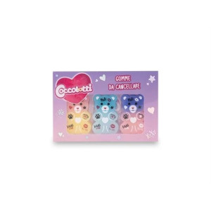 Set 3 gomme da cancellare Coccolotti Love&Tell