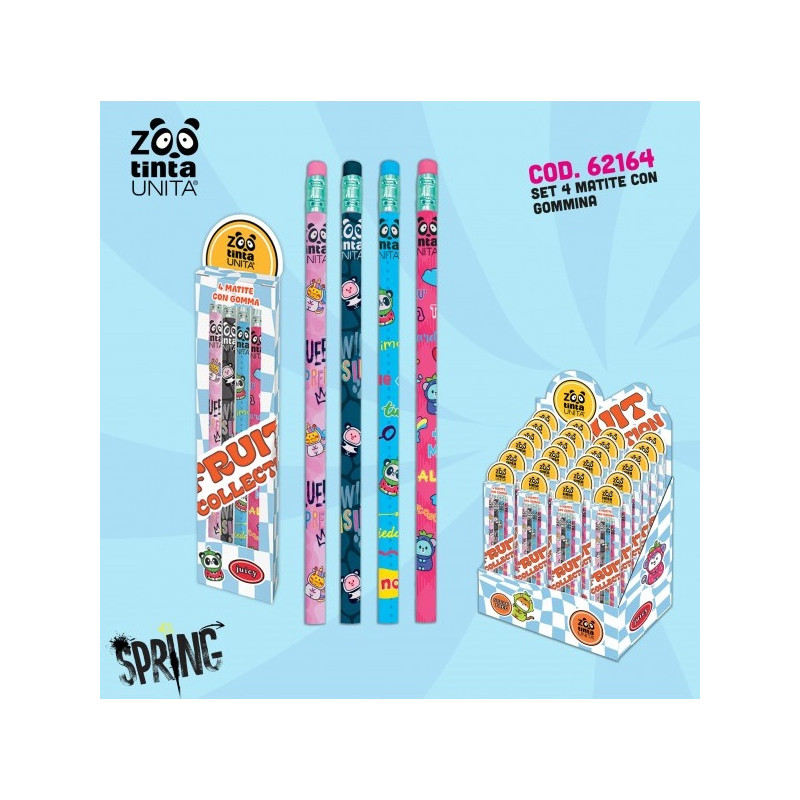 set 4 matite con gomma  TINTAUNITA