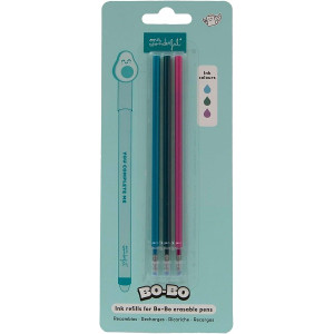 SET DI 3 REFILLS PER PENNE CANCELLABILI - AZZURRO, VERDE E VIOLA