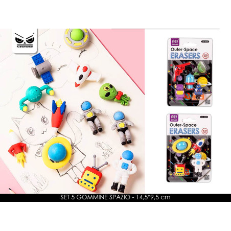 Set gommine spazio 5pz