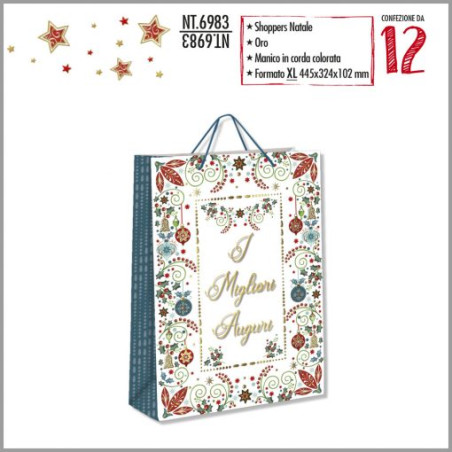 Shopper Buon Natale Eleganti XL