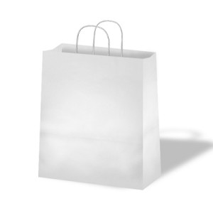 Shopper in carta bianche formato utile 46x16x49