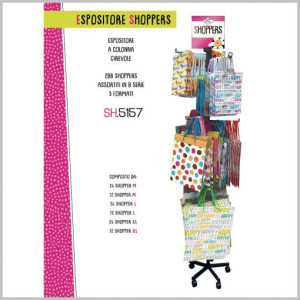 Shopper plastificato fantasia mista con manico a cordoncino taglia M special