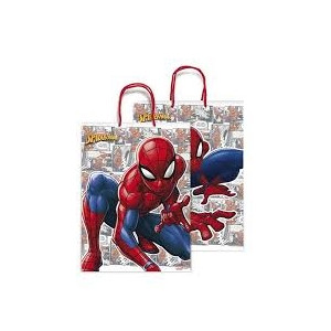 Shopper Spideman plastificato manico cordoncino20,5x11,5x26