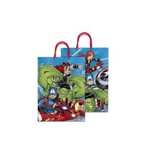 Shopper Supereroi plastificato manico cordoncino 30x12x40