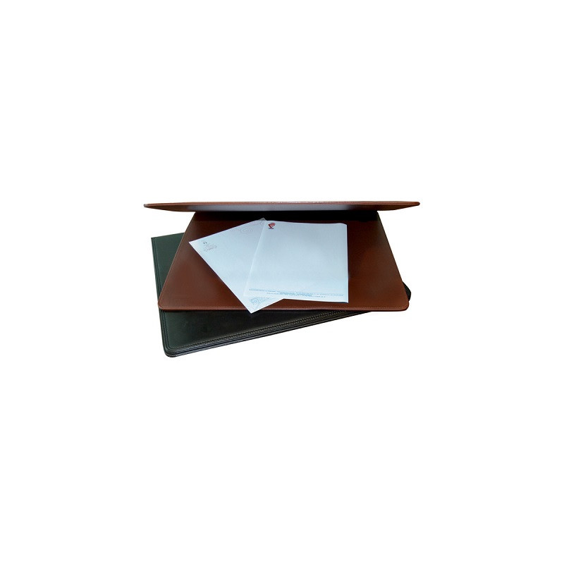 Sottomano doppio semilpelle marrone 41x50
