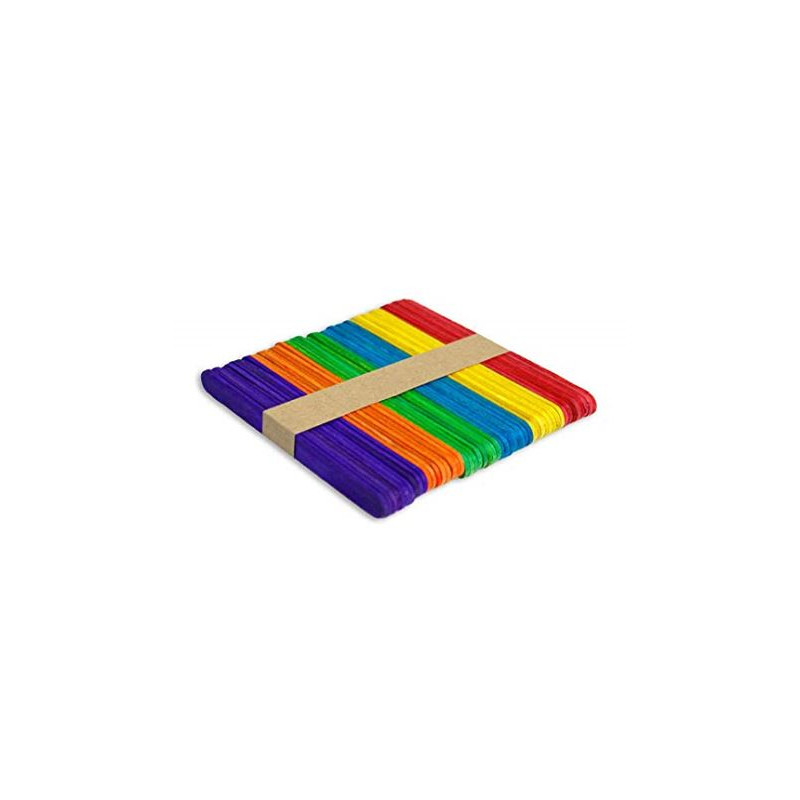 Stecche in legno colorate 50pz assortiti 150mm