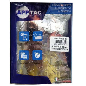 Stelline adesive 30x30 Argento in busta