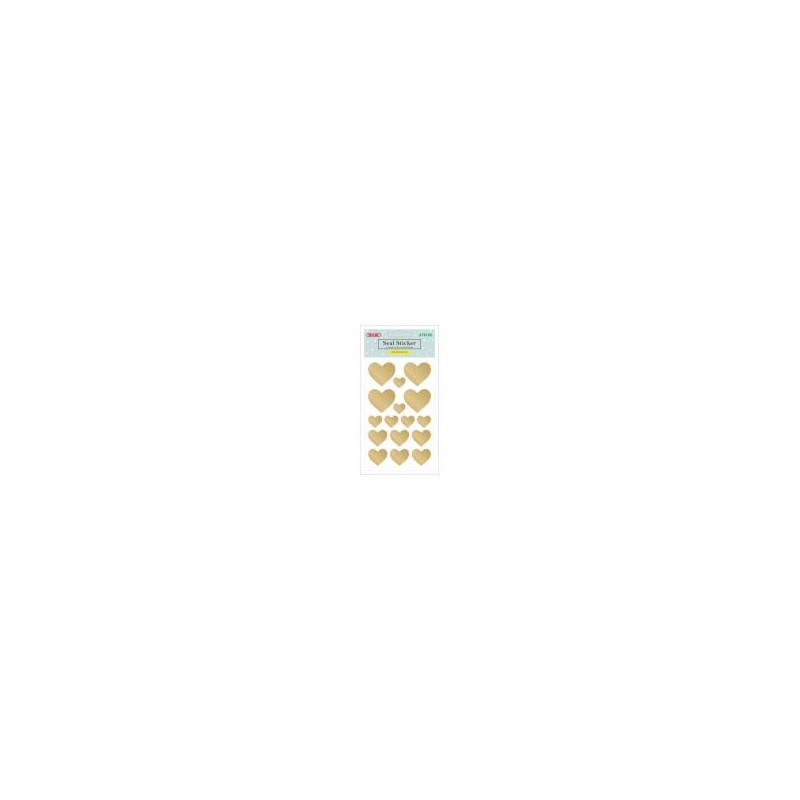 Stickers Cuori oro. Blister da 3 fogli 95x150mm.