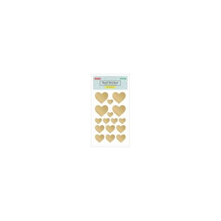 Stickers Cuori oro. Blister da 3 fogli 95x150mm.