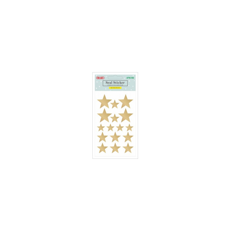 Stickers etichette in bustina stelle oro 3fg da 16