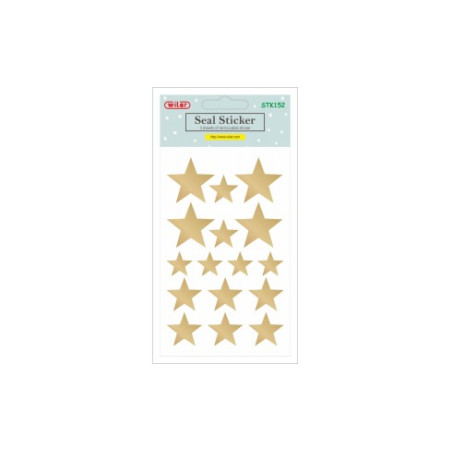 Stickers etichette in bustina stelle oro 3fg da 16