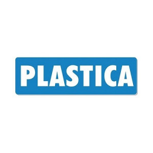 Targhette adesive raccola differenziata:plastica