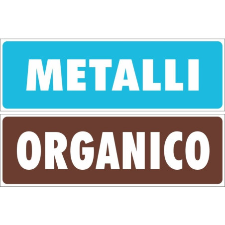 Targhette adesive raccola differenziata:plastica multimateriale  / metalli