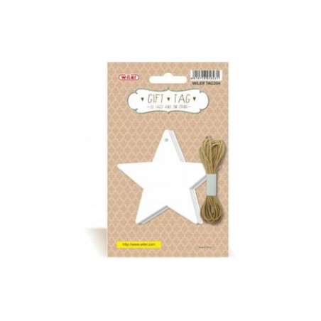 Targhette con filo stella  20 etichette + 3m di spago