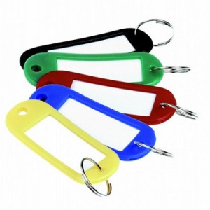 Targhette Portachiavi in plastica con anello 100pz