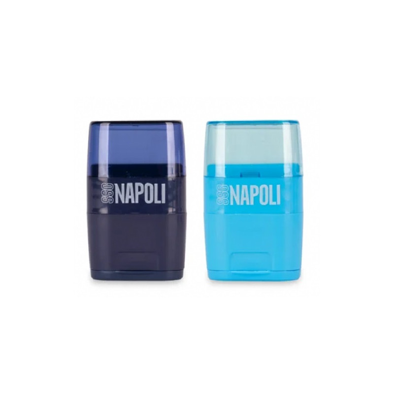 Temperamatite 2 fori con serbatoio +  gomma  Napoli