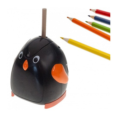 Temperamatite a batteria pinguino-Alimentazione: 4 batterie stiloAA - R6 non incluse.1 Temperino di ricambio incluso.