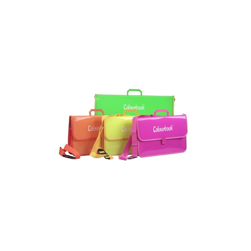 Valigetta cartella in ppl Colourbook  Fluo 58x39 con tracolla