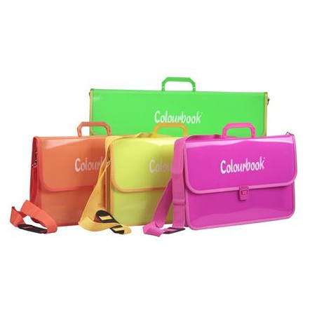 Valigetta cartella in ppl Colourbook  Fluo 58x39 con tracolla