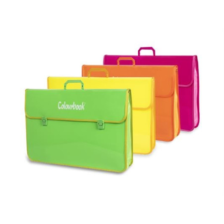 Valigetta cartella in ppl con soffietto Colourbook fluo 39x26x10