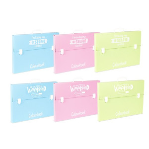 Valigetta cartella polionda 35x50 2 chiusure  colourbook pastel (list.€8,50)