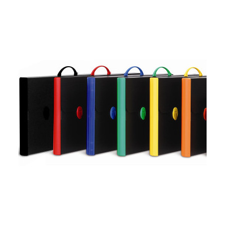 Valigetta Cartella polionda Balmar rinforzata nero+colore 60X37X5 2 chiusure