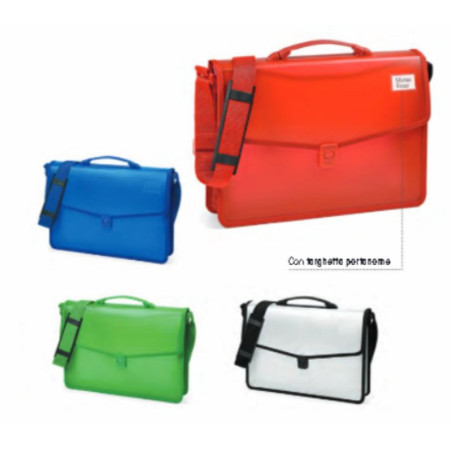 Valigetta Cartella polionda in PPL 38x27x6 con tracolla vari colori