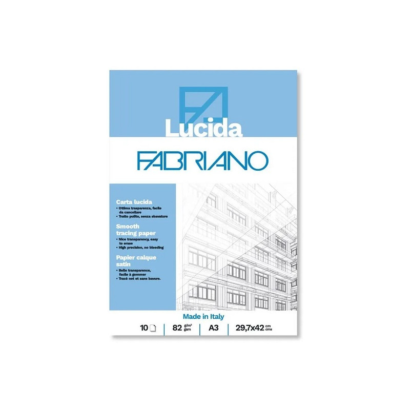 Blocco carta lucida A3 10fg 80GR