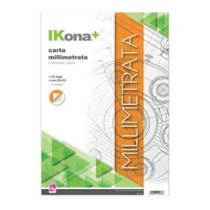 Blocco carta millimetrata 23x33 10fg