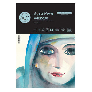 Blocco da disegno acquerello Aqua Nova A4 300gr 12fg - carta per arte e grafica
