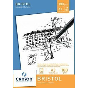 Blocco da disegno bristol Canson 180gr A3 20fg
