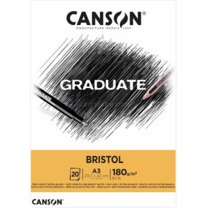 Blocco da disegno Canson A3 Graduate bristol 20fg 180gr