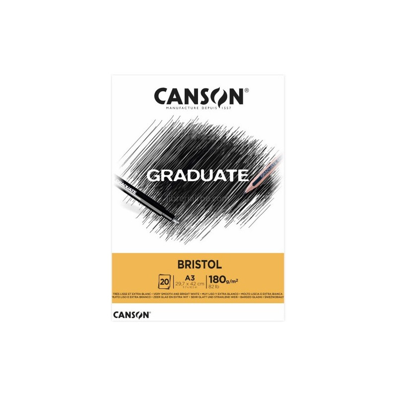 Blocco da disegno Canson A3 Graduate bristol 20fg 180gr