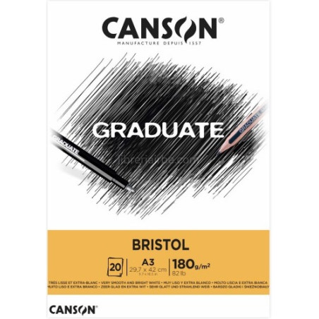 Blocco da disegno Canson A3 Graduate bristol 20fg 180gr
