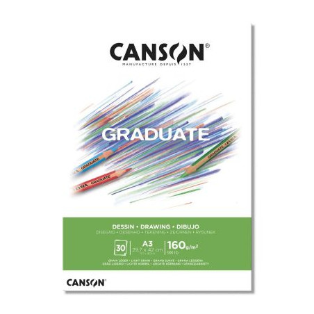 Blocco da disegno Canson A3 Graduate disegno 30fg 160gr