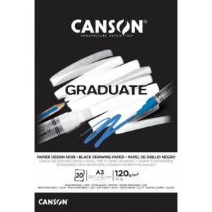 Blocco da disegno Canson A3 Graduate nero 20fg 120gr
