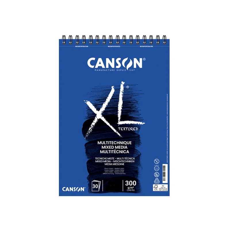 blocco da disegno Canson Mix tecnica spiralato A3 300gr