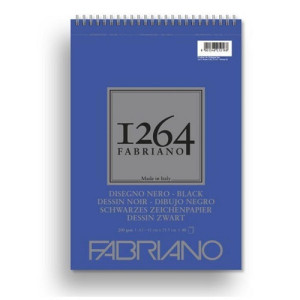 Blocco da disegno Fabriano 1264 nero A3 200gr sp40fg