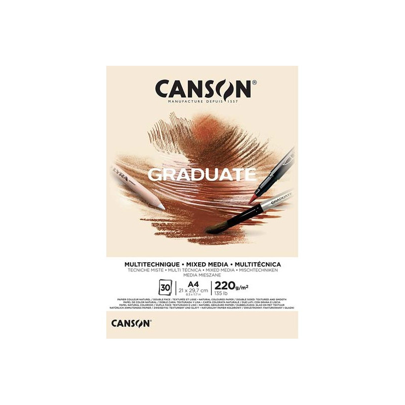 Blocco da disegno Graduate Canson 220gr A4 30fg