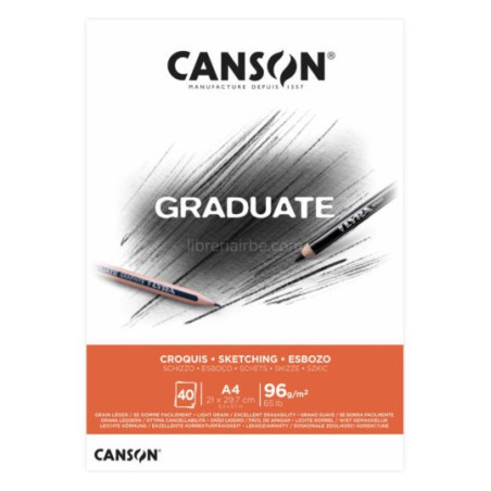 Blocco da disegno Graduate Canson 96gr A4 40fg schizzo