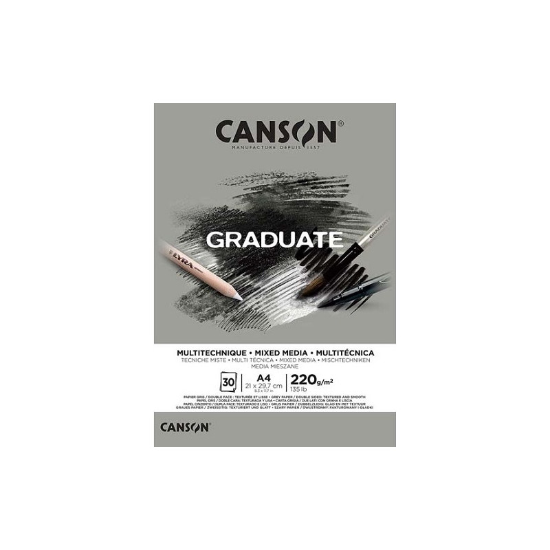 Blocco da disegno Graduate mix 371 Canson A4 30ff 220gr