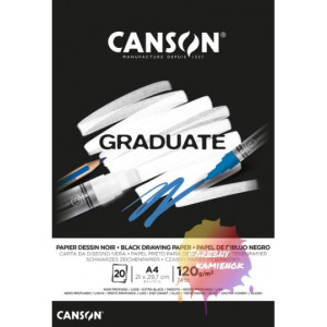 Blocco da disegno nero Canson A4 20fg 120gr