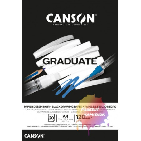 Blocco da disegno nero Canson A4 20fg 120gr